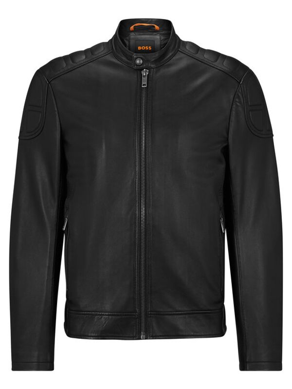 Boss Boss Кожено яке 50505031 Черен Slim Fit