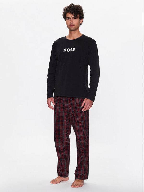 Boss Boss Пижама Easy 50488084 Черен Regular Fit