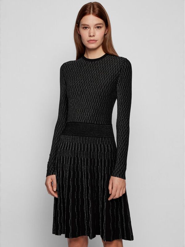 Boss Boss Плетена рокля C_Illorex 50452381 Черен Slim Fit
