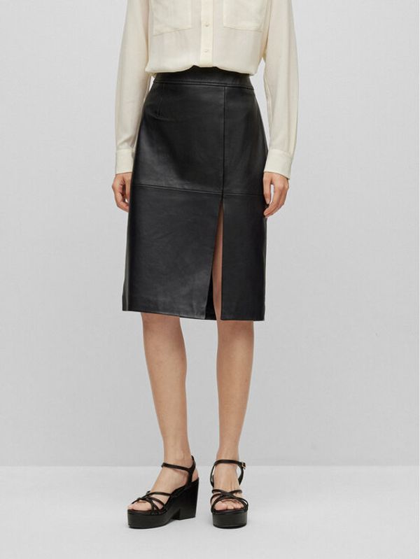 Boss Boss Пола от имитация на кожа 50489116 Черен Slim Fit