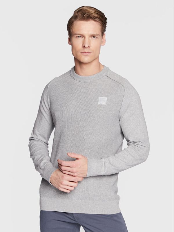 Boss Boss Пуловер Kesom 50474873 Сив Regular Fit