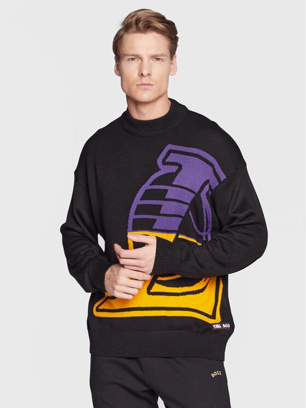 Boss Boss Пуловер NBA Knit_Lakers 50480077 Черен Comfort Fit