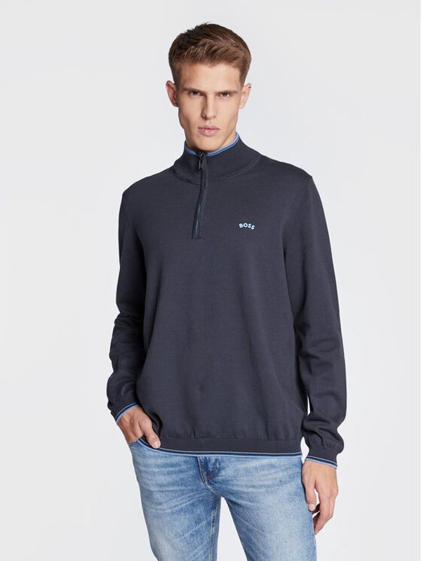 Boss Boss Пуловер Zitom_W22 50475096 Тъмносин Regular Fit