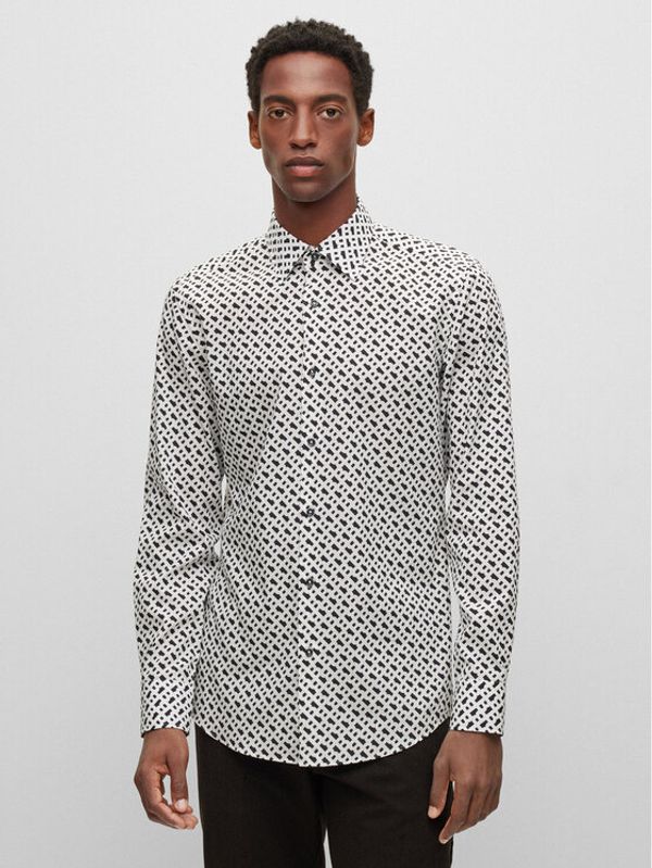 Boss Boss Риза 50484500 Бял Slim Fit