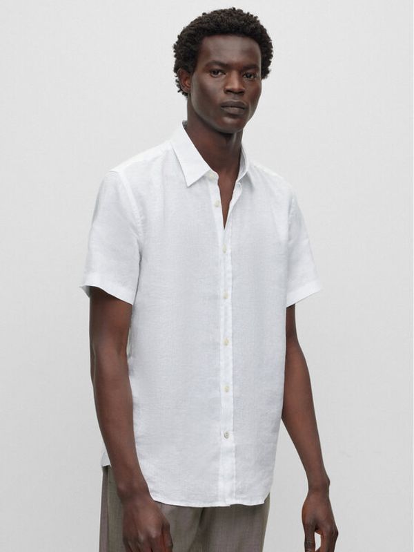 Boss Boss Риза 50490343 Бял Slim Fit