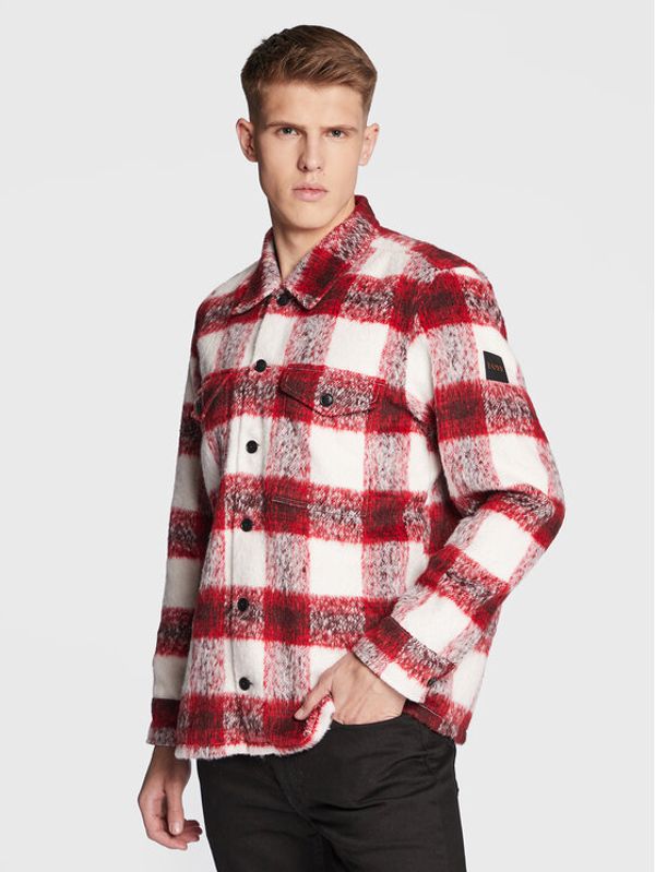Boss Boss Риза Lom_2 50476139 Червен Relaxed Fit