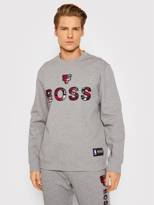Boss Boss Суитшърт NBA Windmill_2 50461981 Сив Relaxed Fit