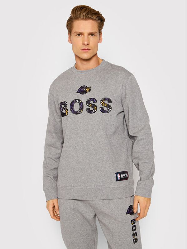 Boss Boss Суитшърт NBA Windmill_2 50461981 Сив Relaxed Fit
