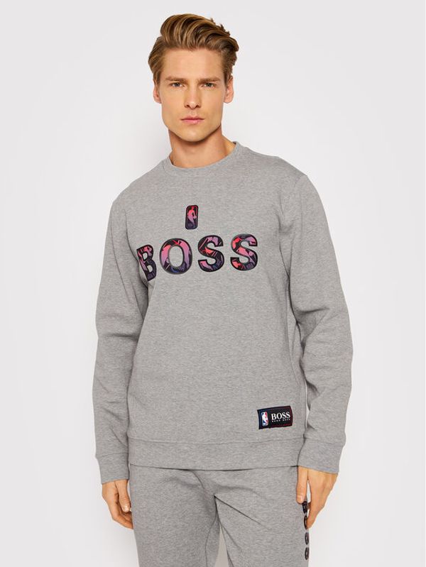 Boss Boss Суитшърт NBA Windmill_2 50461981 Сив Relaxed Fit