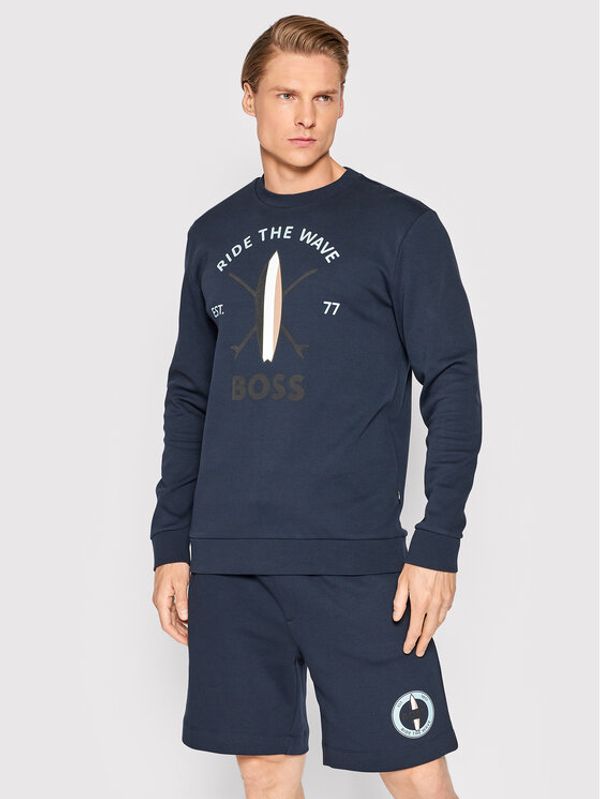 Boss Boss Суитшърт Savin_Ch 50469224 Тъмносин Relaxed Fit