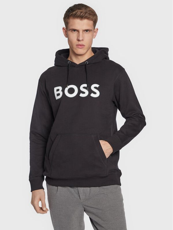 Boss Boss Суитшърт Welegox 50483453 Черен Regular Fit