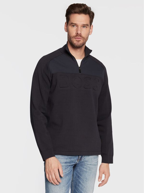 Boss Boss Суитшърт Zine 50471807 Тъмносин Regular Fit