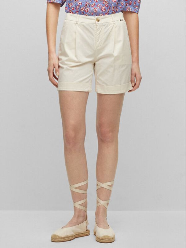 Boss Boss Текстилни панталони 50447263 Бежов Relaxed Fit