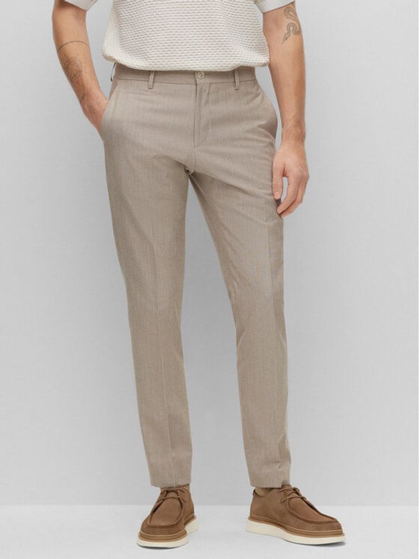 Boss Boss Текстилни панталони 50489421 Бежов Slim Fit