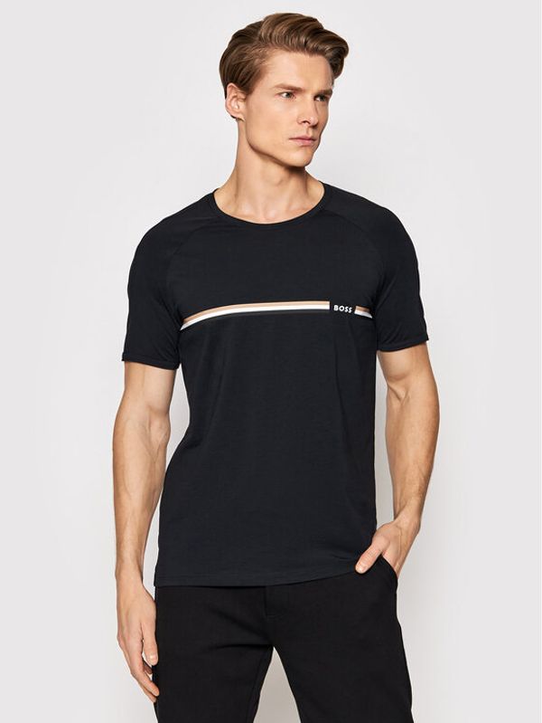 Boss Boss Тениска на пижама Vitality 50469597 Черен Regular Fit