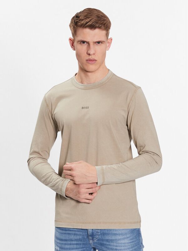 Boss Boss Тениска с дълъг ръкав 50477451 Бежов Regular Fit