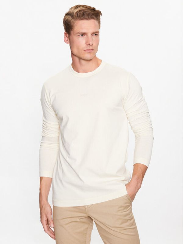 Boss Boss Тениска с дълъг ръкав 50477451 Бежов Regular Fit