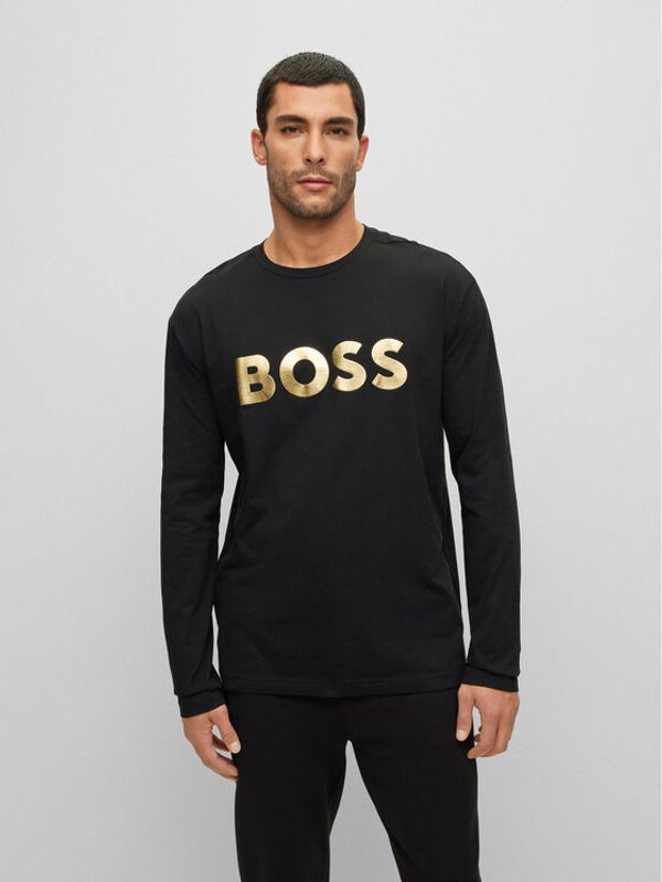 Boss Boss Тениска с дълъг ръкав 50483760 Черен Relaxed Fit