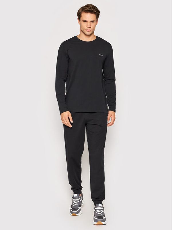 Boss Boss Тениска с дълъг ръкав Mix&Match 50470144 Черен Regular Fit