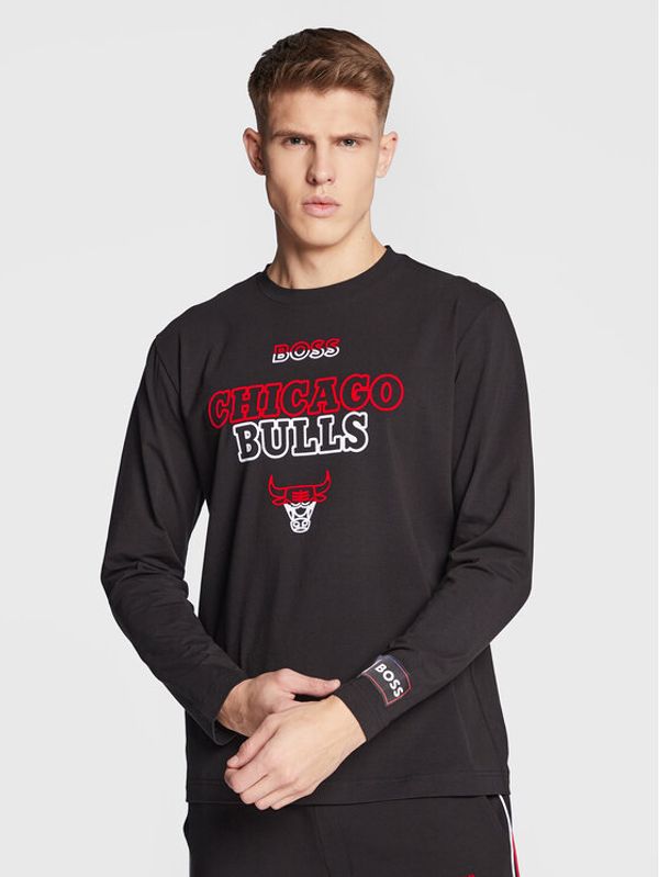 Boss Boss Тениска с дълъг ръкав NBA Threesixsty_3 50477425 Черен Regular Fit