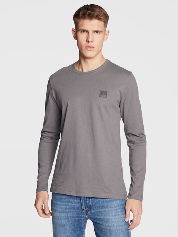 Boss Boss Тениска с дълъг ръкав Tacks 50476192 Сив Regular Fit