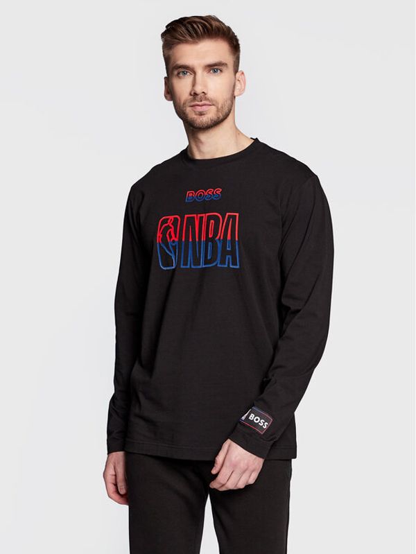 Boss Boss Тениска с дълъг ръкав Threesixsty_3_NBA 50477425 Черен Regular Fit