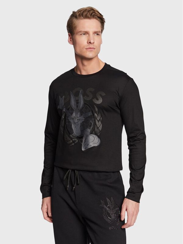Boss Boss Тениска с дълъг ръкав Togn Lunar 50483767 Черен Regular Fit