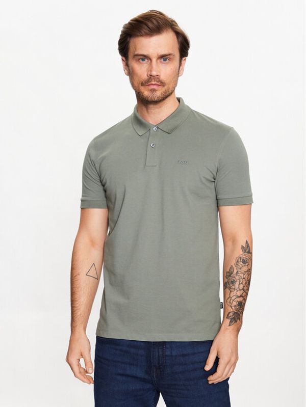 Boss Boss Тениска с яка и копчета 50468301 Зелен Regular Fit