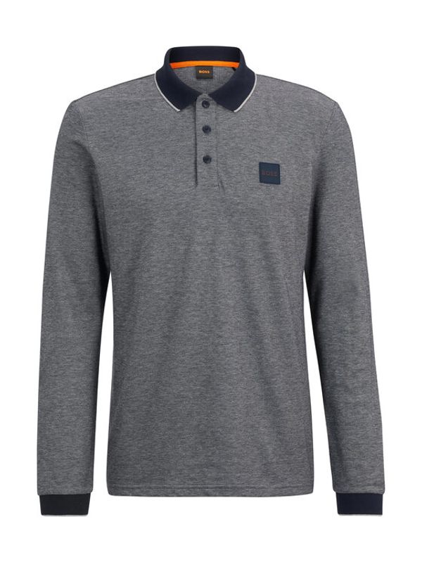 Boss Boss Тениска с яка и копчета 50484341 Син Regular Fit