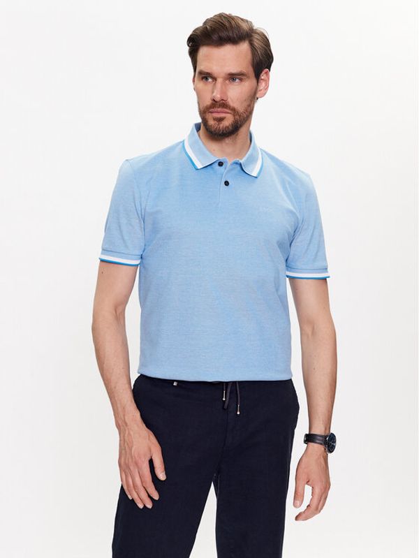 Boss Boss Тениска с яка и копчета 50486172 Син Regular Fit