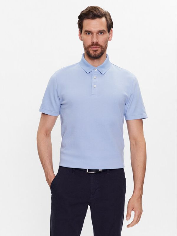 Boss Boss Тениска с яка и копчета 50486175 Син Slim Fit