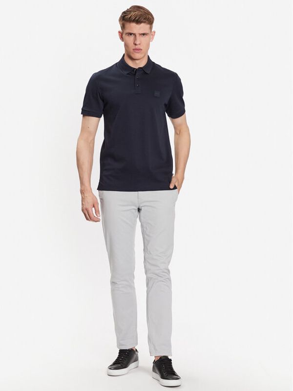 Boss Boss Тениска с яка и копчета 50486953 Син Regular Fit