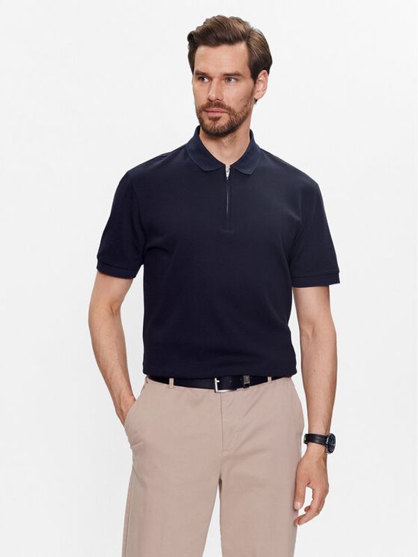 Boss Boss Тениска с яка и копчета 50491409 Син Regular Fit