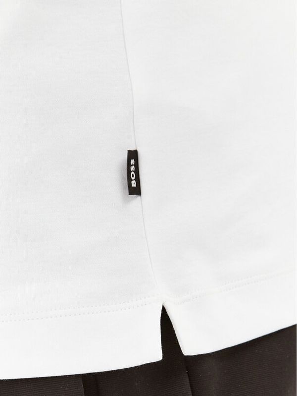 Boss Boss Тениска с яка и копчета 50494662 Бял Slim Fit
