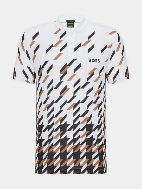 Boss Boss Тениска с яка и копчета 50497541 Бял Slim Fit