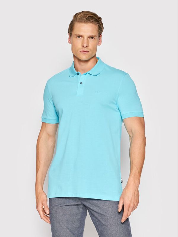 Boss Boss Тениска с яка и копчета Pallas 50468301 Син Regular Fit