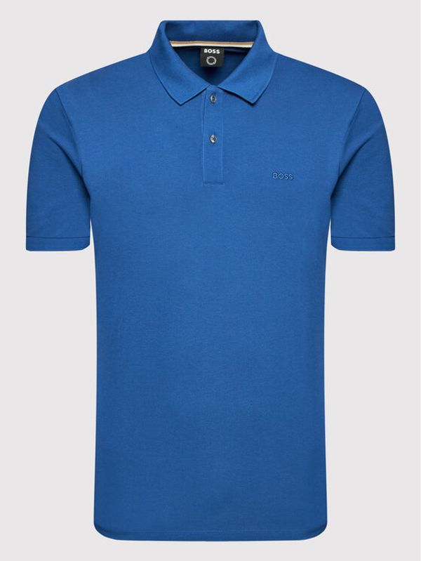 Boss Boss Тениска с яка и копчета Pallas 50468362 Син Regular Fit