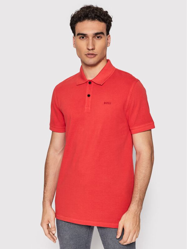 Boss Boss Тениска с яка и копчета Prime 50468576 Червен Slim Fit