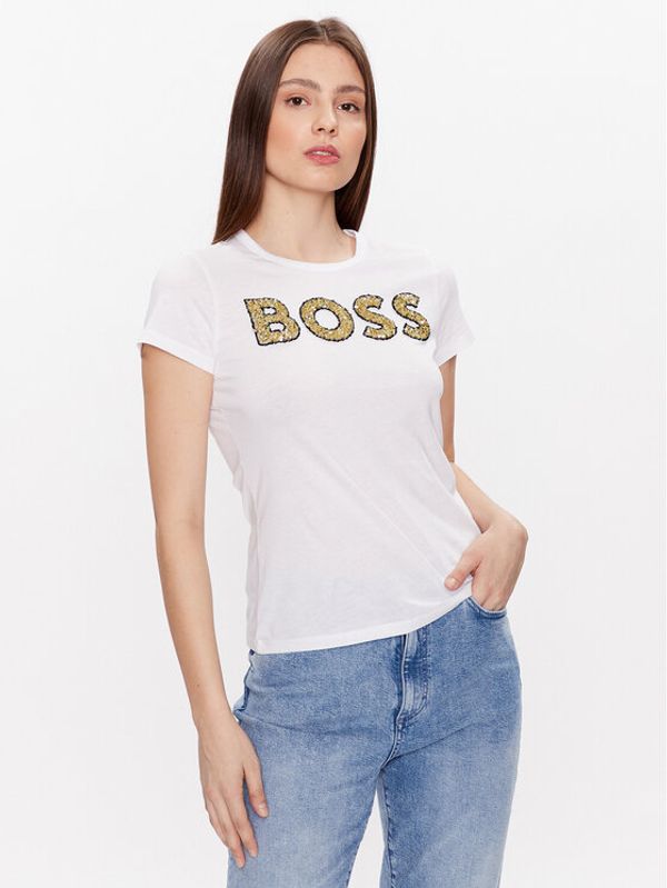 Boss Boss Тишърт 50484646 Бял Slim Fit