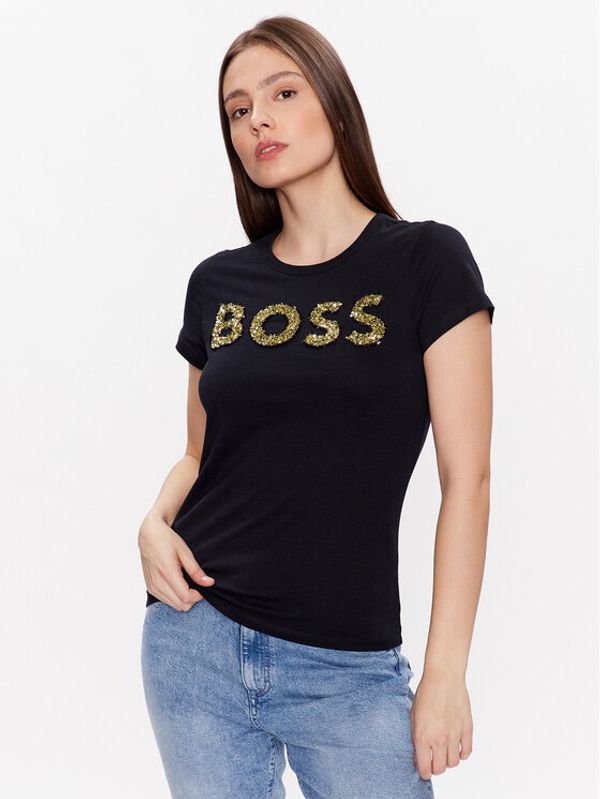 Boss Boss Тишърт 50484646 Черен Slim Fit