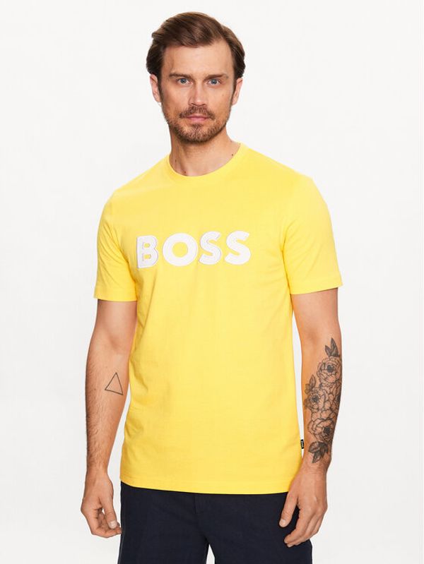 Boss Boss Тишърт 50486200 Жълт Regular Fit