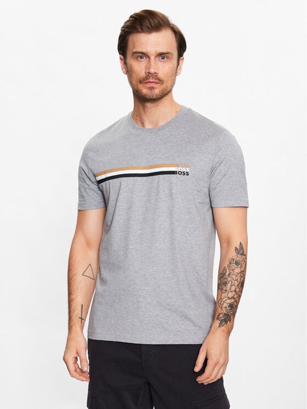 Boss Boss Тишърт 50486211 Сребрист Regular Fit