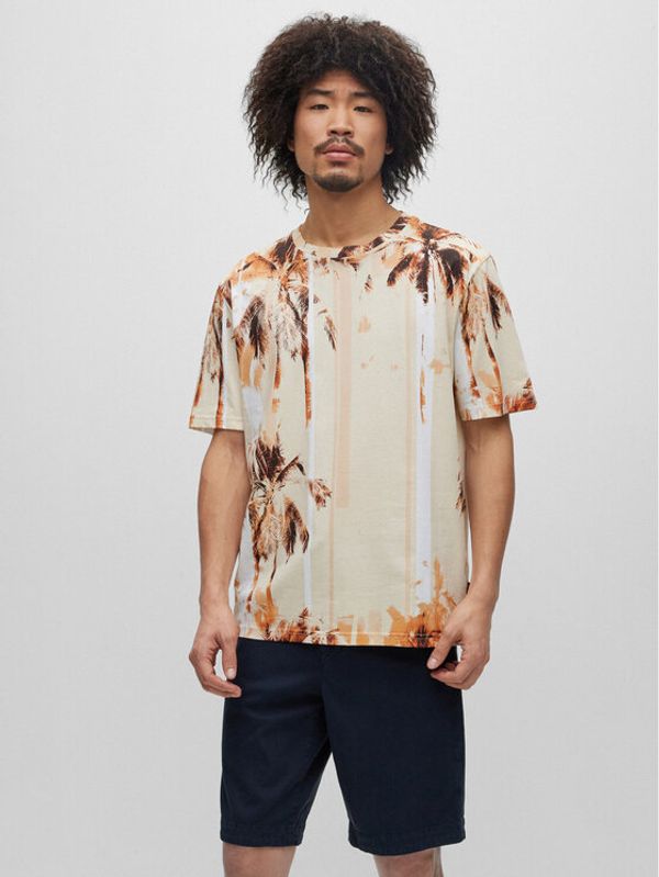 Boss Boss Тишърт 50491107 Оранжев Regular Fit