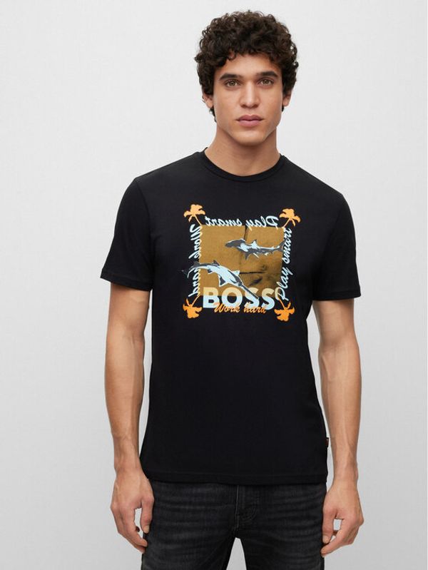 Boss Boss Тишърт 50491716 Черен Regular Fit