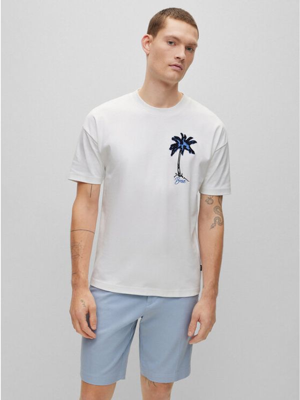 Boss Boss Тишърт 50492593 Бял Oversize