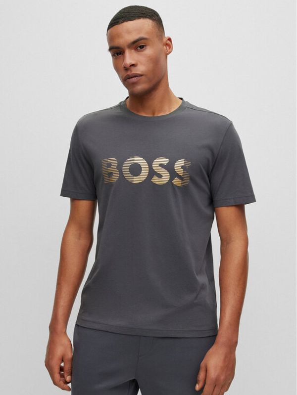 Boss Boss Тишърт 50494106 Сив Regular Fit