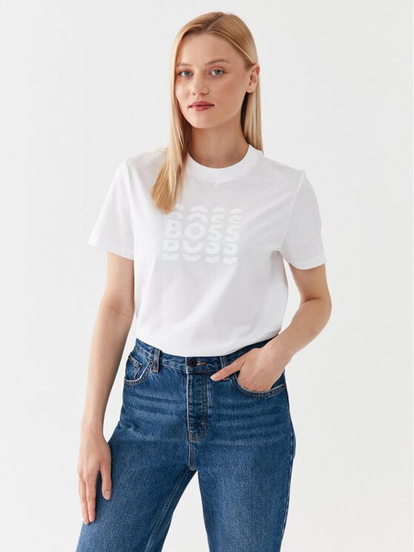 Boss Boss Тишърт 50500054 Бял Slim Fit