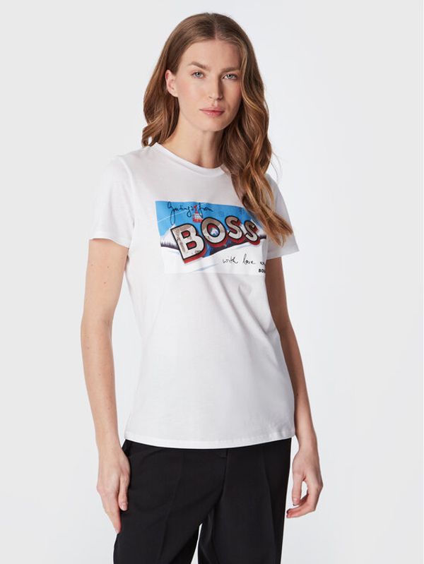 Boss Boss Тишърт C Elogo Motive 50479968 Бял Regular Fit