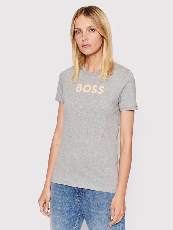 Boss Boss Тишърт C_Elogo_7 50472255 Сив Regular Fit