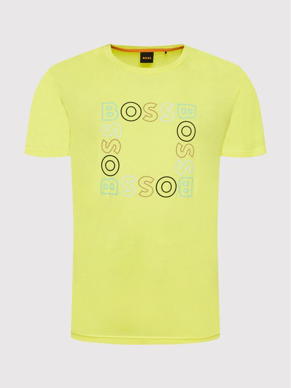 Boss Boss Тишърт Square 50481910 Жълт Casual Fit